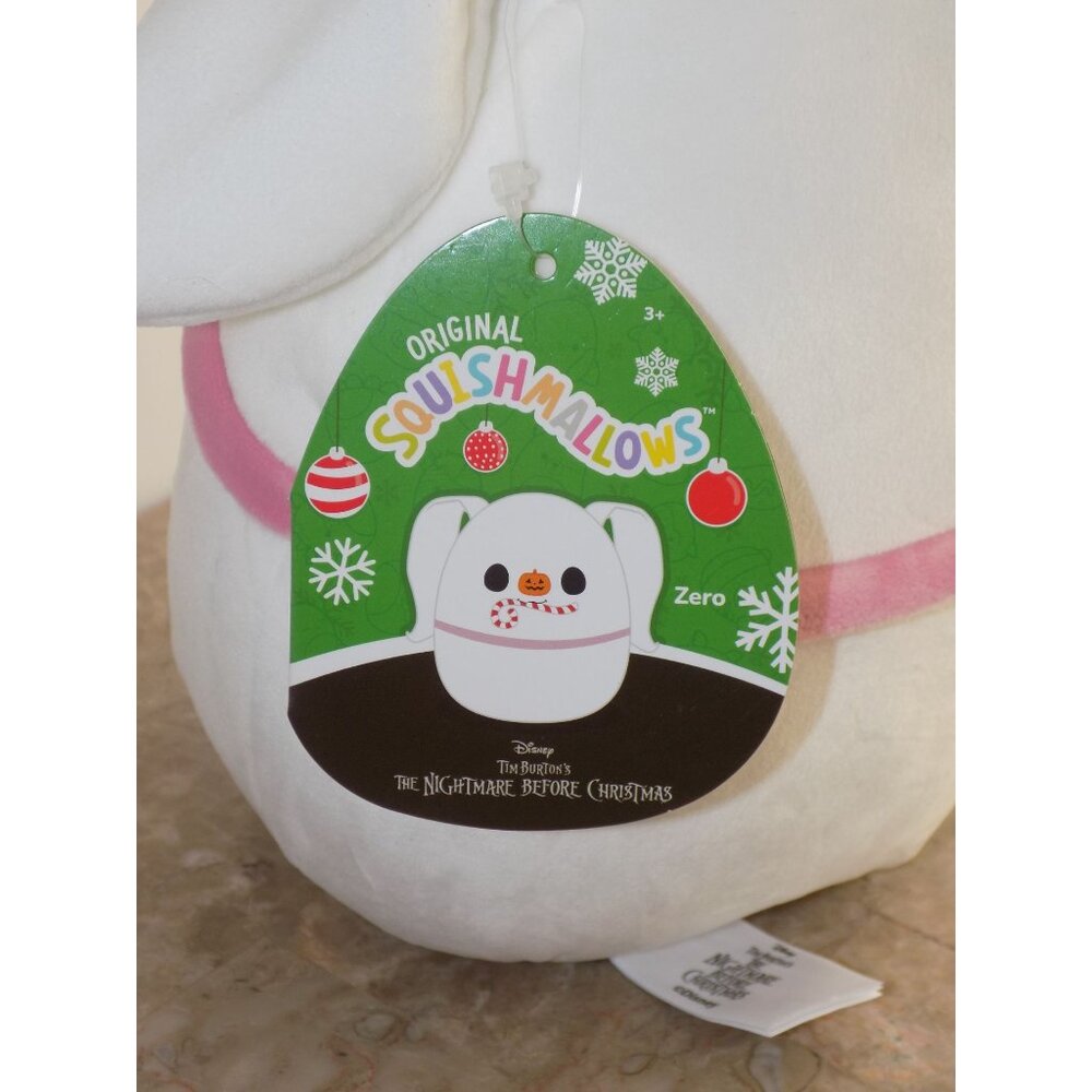 Squishmallows 8" Nightmare Before Christmas Zero with Candy Cane - Picture 6 of 7